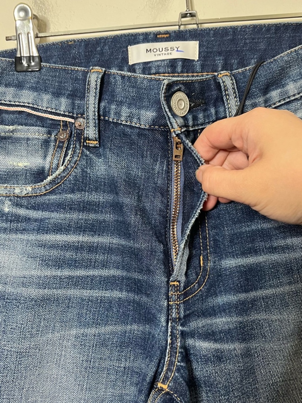 MOUSSY VINTAGE Edgerton Skinny Women's 26 Dark Blue Casual Selvedge‎ Denim New - Picture 13 of 14